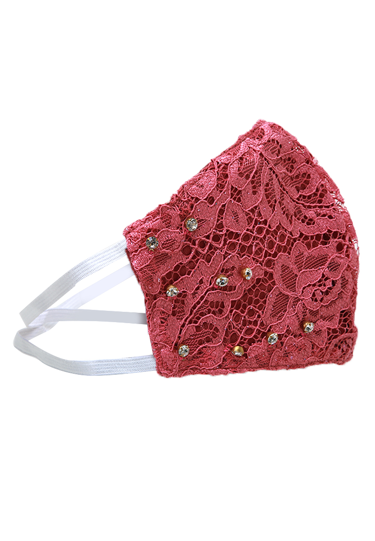 Hamlin Evelyn Masker Wanita Sweet Flower Headloop Mask Breathable Material Brokat ORIGINAL - MawarMengu Harga  147,000 Ringgit*Penghantaran Percuma