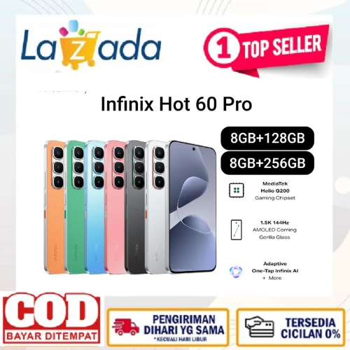 Infinix Hot 60 Pro Nfc 8Gb+256Gb - Display Type Amoled 6.78 Inches - Helio G200 - 5160Mah Harga  1,835,200 Ringgit*Penghantaran Percuma