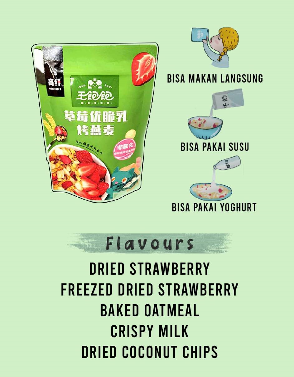 Wang Bao Bao Oatmeal Yogurt Cereals Healthy Dan Low Calories Hijau Lazada Indonesia