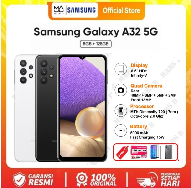 Samsung Galaxy A32 Nfc 5g & 4g Ram 8/128 Gb Super Amoled, 90Hz, - Warranty Harga 1,736,000 rupiah*Gratis Ongkir