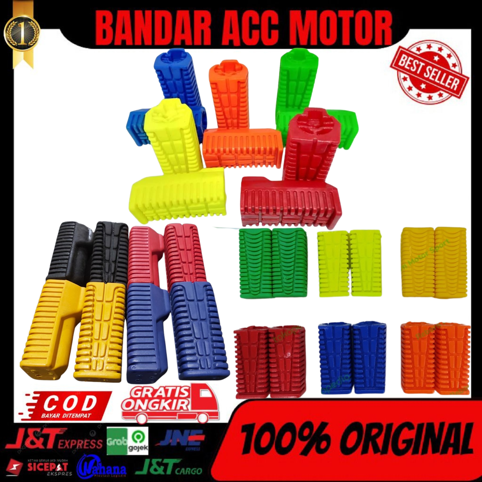 PROMO Karet Footstep bastep INJEKAN KAKI WARNA POLOS LOGO Karet pijakan kaki motor bebek gigi Barstep Depan Postep Universal Tebal kualitas original Scorpio Supra Thunder 125 Shogun Satria FU 2 Tak Mega Pro F1ZR Jupiter Vega RX King F1ZR Giá 9,987 Đồng*Miễn phí vận chuyển