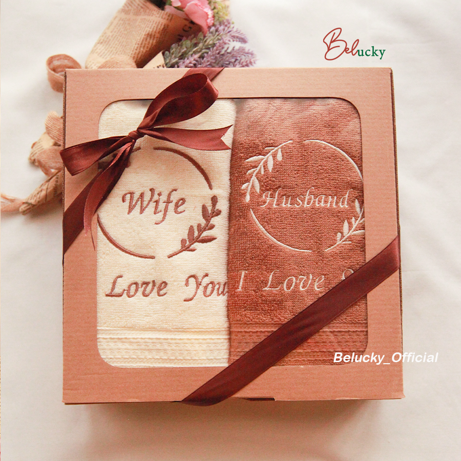 Ready Embroidered Premium Towels pernikahan hadiah pernikahan Hampers- Lingkar