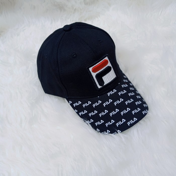 Topi Baseball Fila Pria Wanita(Black 