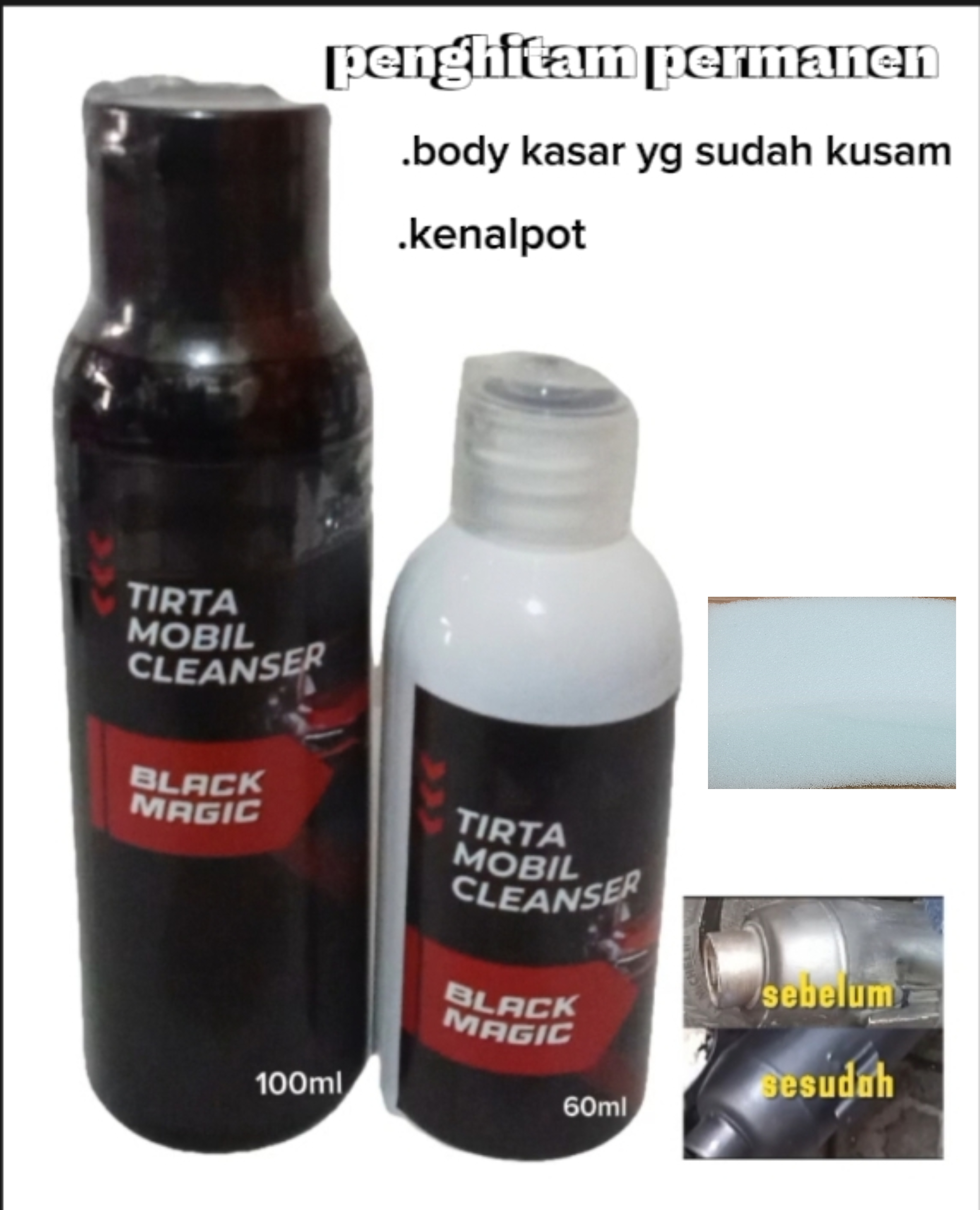penghitam permanen motor dan mobil black magic Harga 28,000 rupiah*Gratis Ongkir