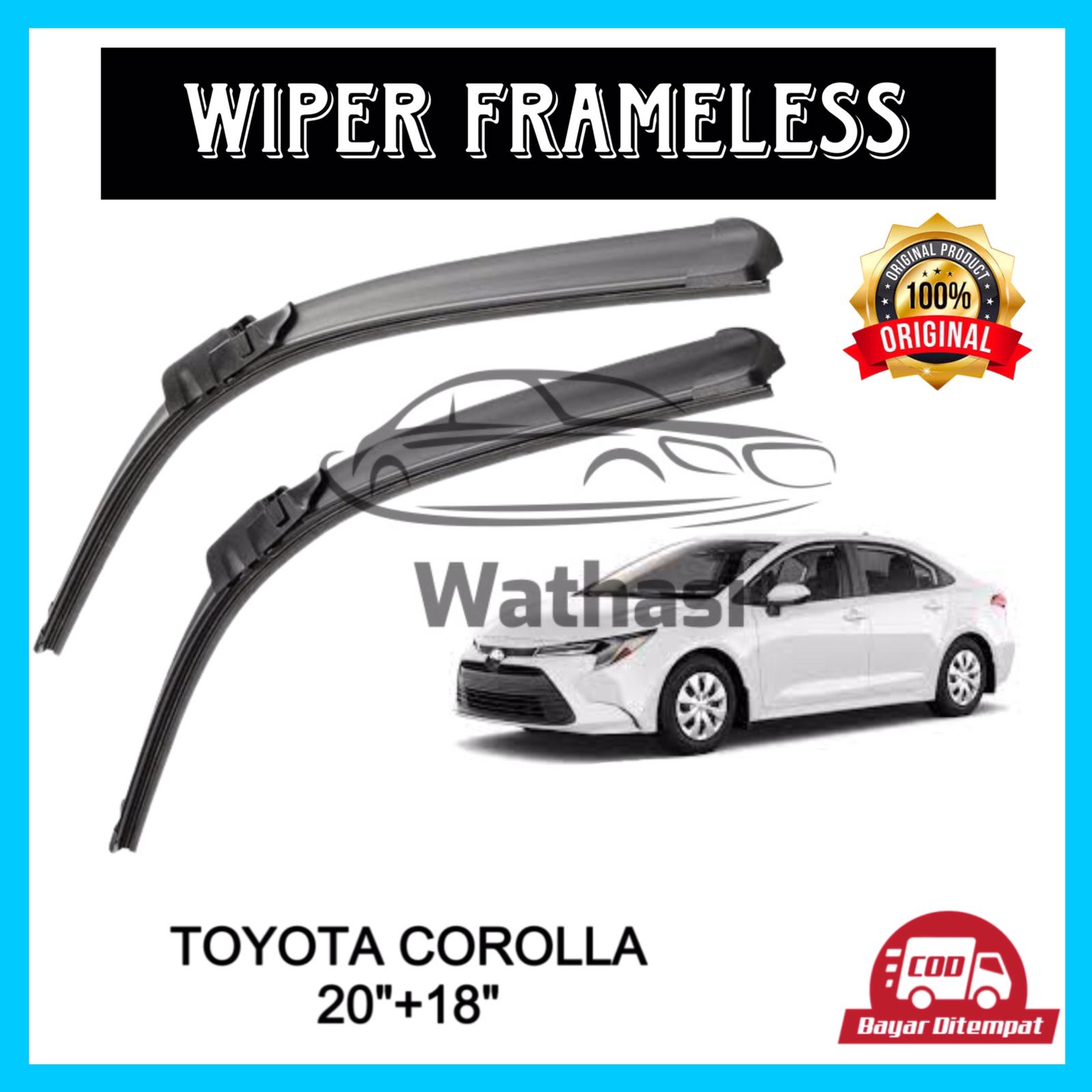 1 Set Wiper Frameless Full Karet Anti Baret Toyota Corolla Wathasi Harga  60,200 Ringgit*Penghantaran Percuma