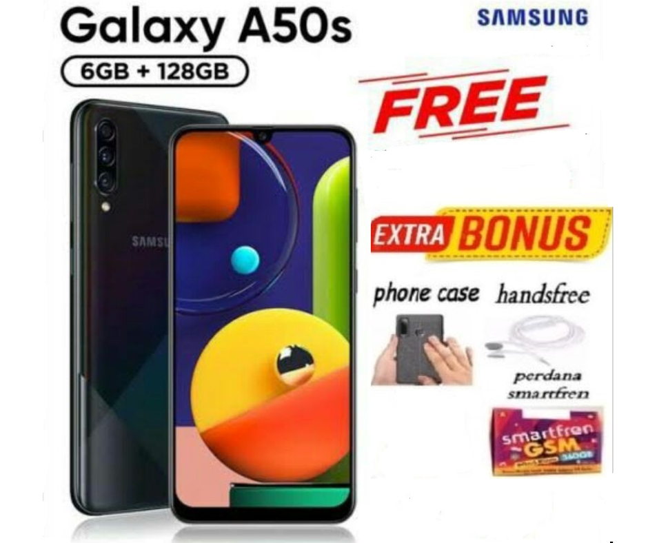 Samsung Galaxy A50s RAM 4/64 GB & 6/128 GB Main Camera 25MP Ultra Wide - Promo Harga 1,900,000 rupiah*Gratis Ongkir