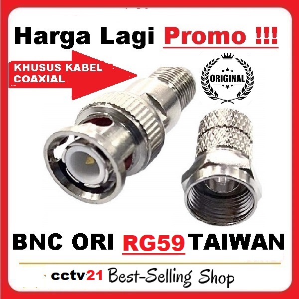 	 Konector Connector Jack Bnc Drat Cctv Ori Rg59 Harga Reseller Cctv21 	
