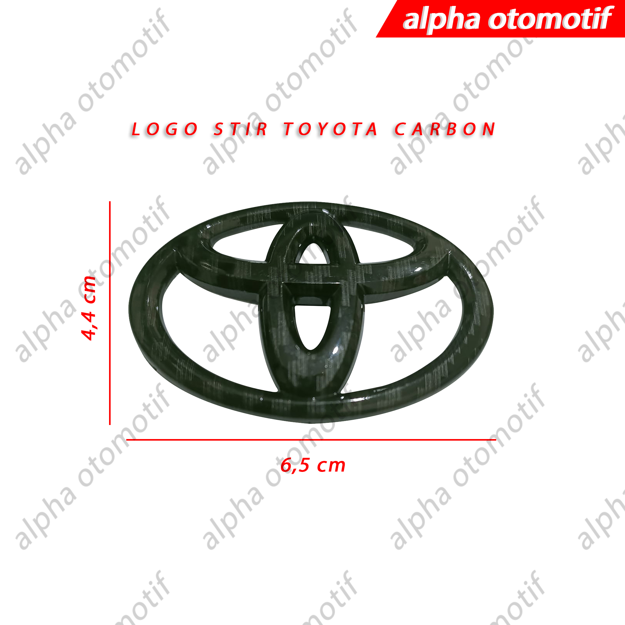 Toyota carbon steer car steering wheel logo 65mm x 44mm Harga 33,000 rupiah*Gratis Ongkir
