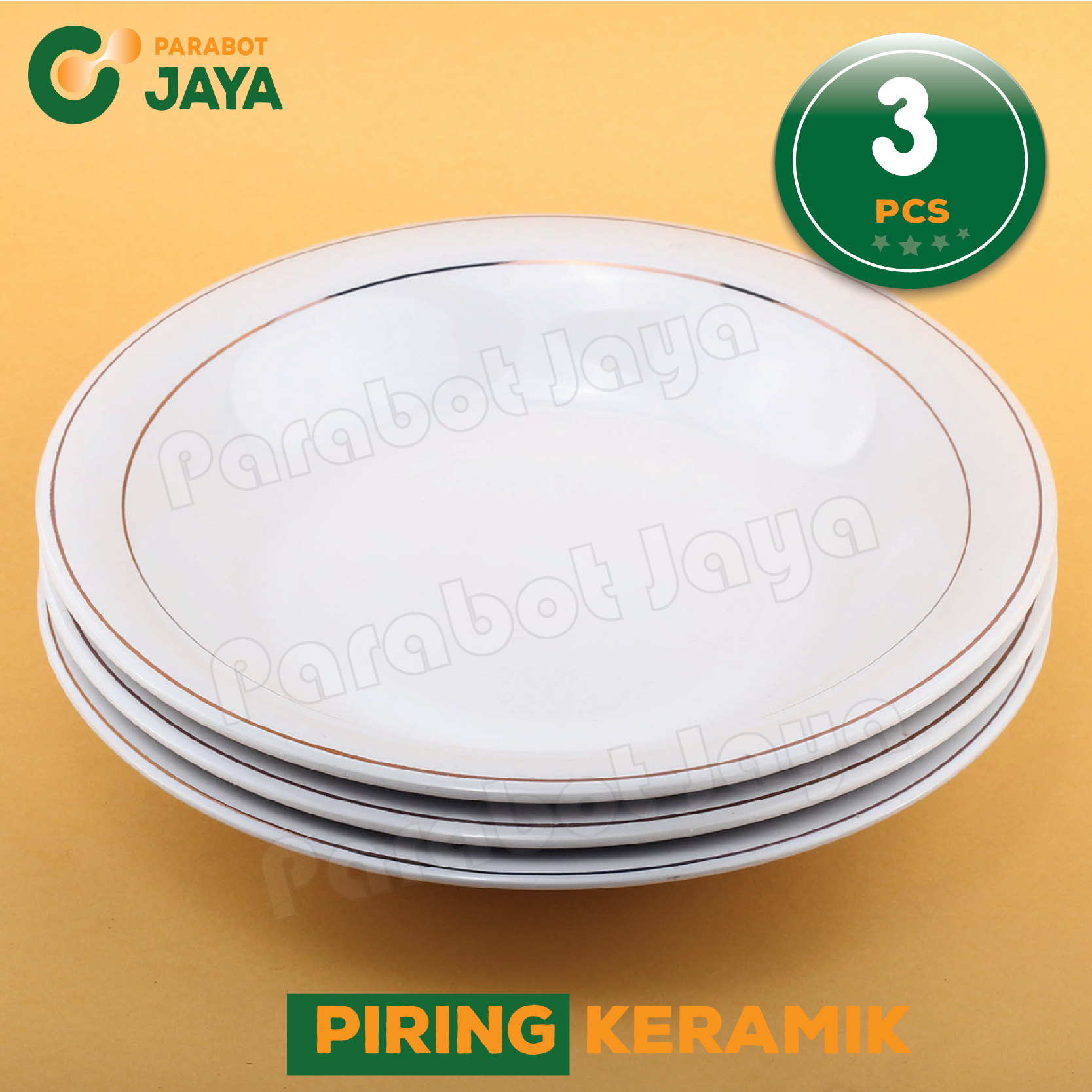 PARABOT JAYA - SET 3 PCS - PIRING KERAMIK SUNBIRD LIST 9"- STONEWARE - Piring Cantik - Piring Emboss -โฆ