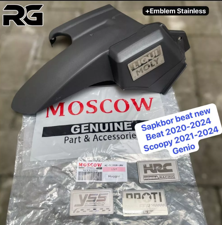 Fender under Beat New Deluxe Street Scoopy Genio 2020 - 2025 Plug and Play 3 Bolts+Stainless Emblem Harga 54,850 rupiah*Gratis Ongkir
