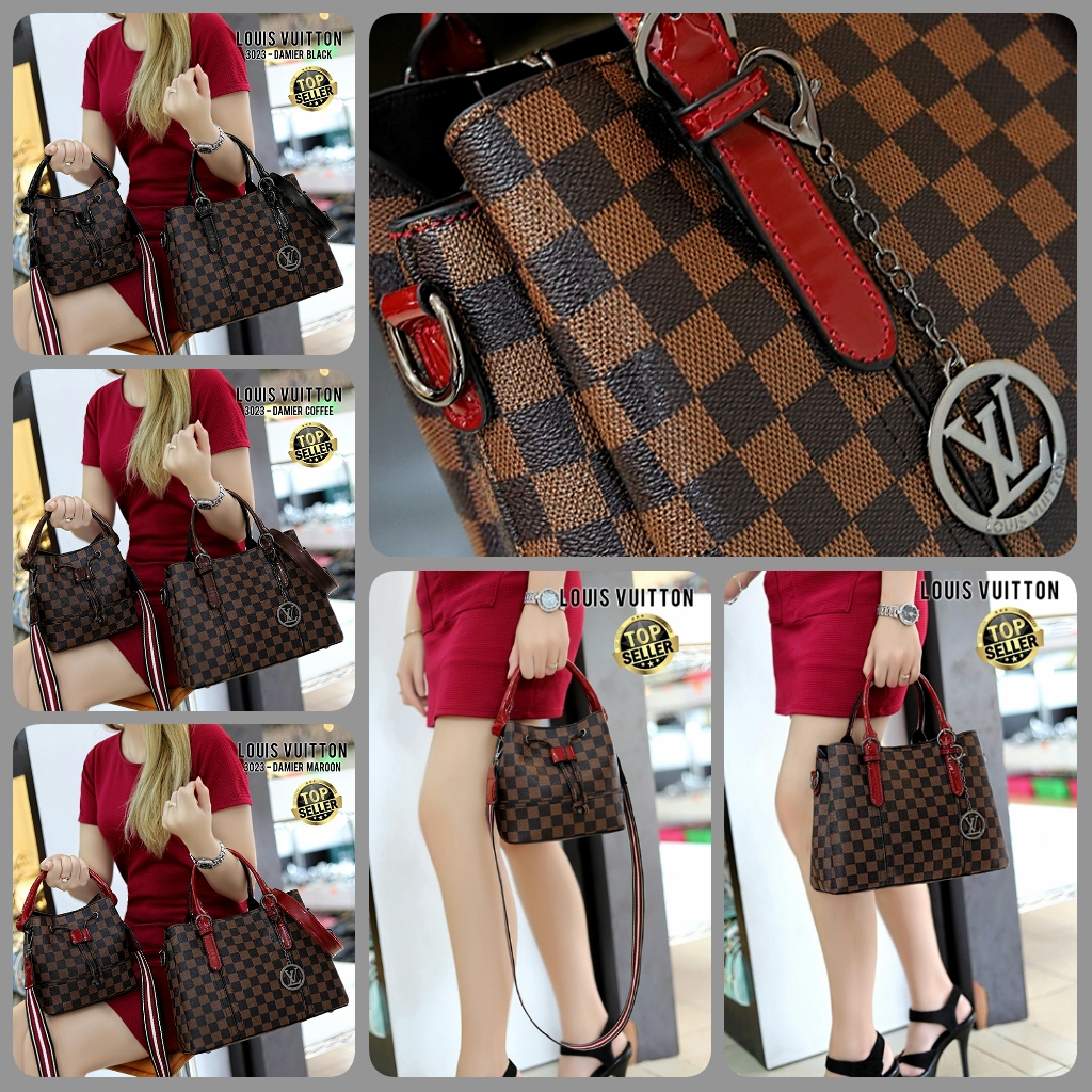 Louis Vuitton Neverfull tas lv authentic, Fesyen Wanita, Tas