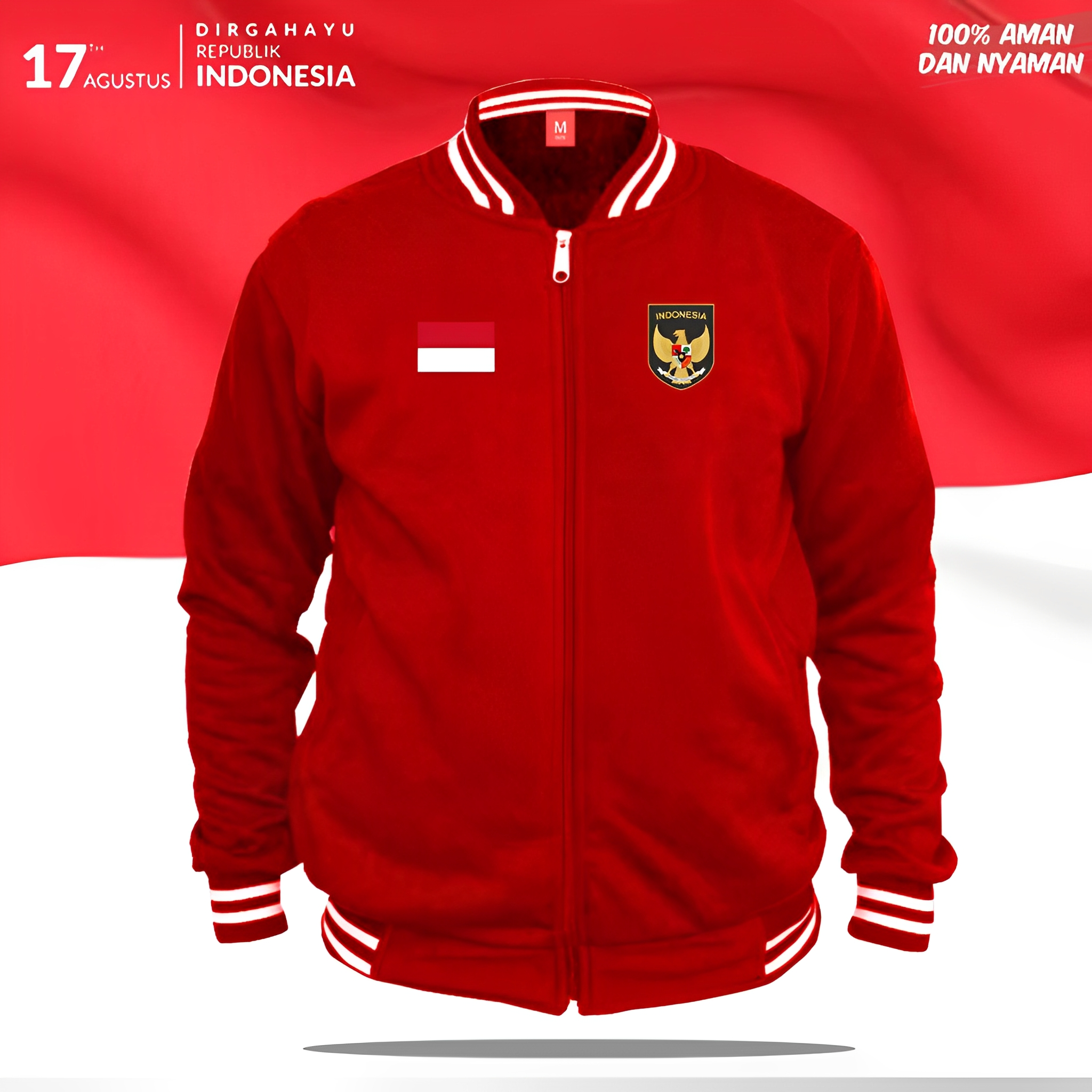 Jaket Varcity 17 agustus garuda indonesia timnas Jaket Basebal Pria Sweater