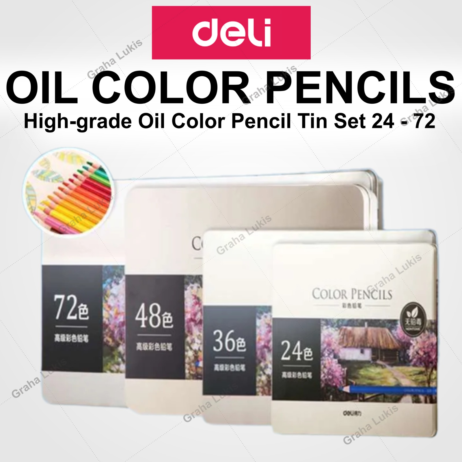 Deli High-grade Oil Pencil Color Pensil Warna Minyak 24 — 36