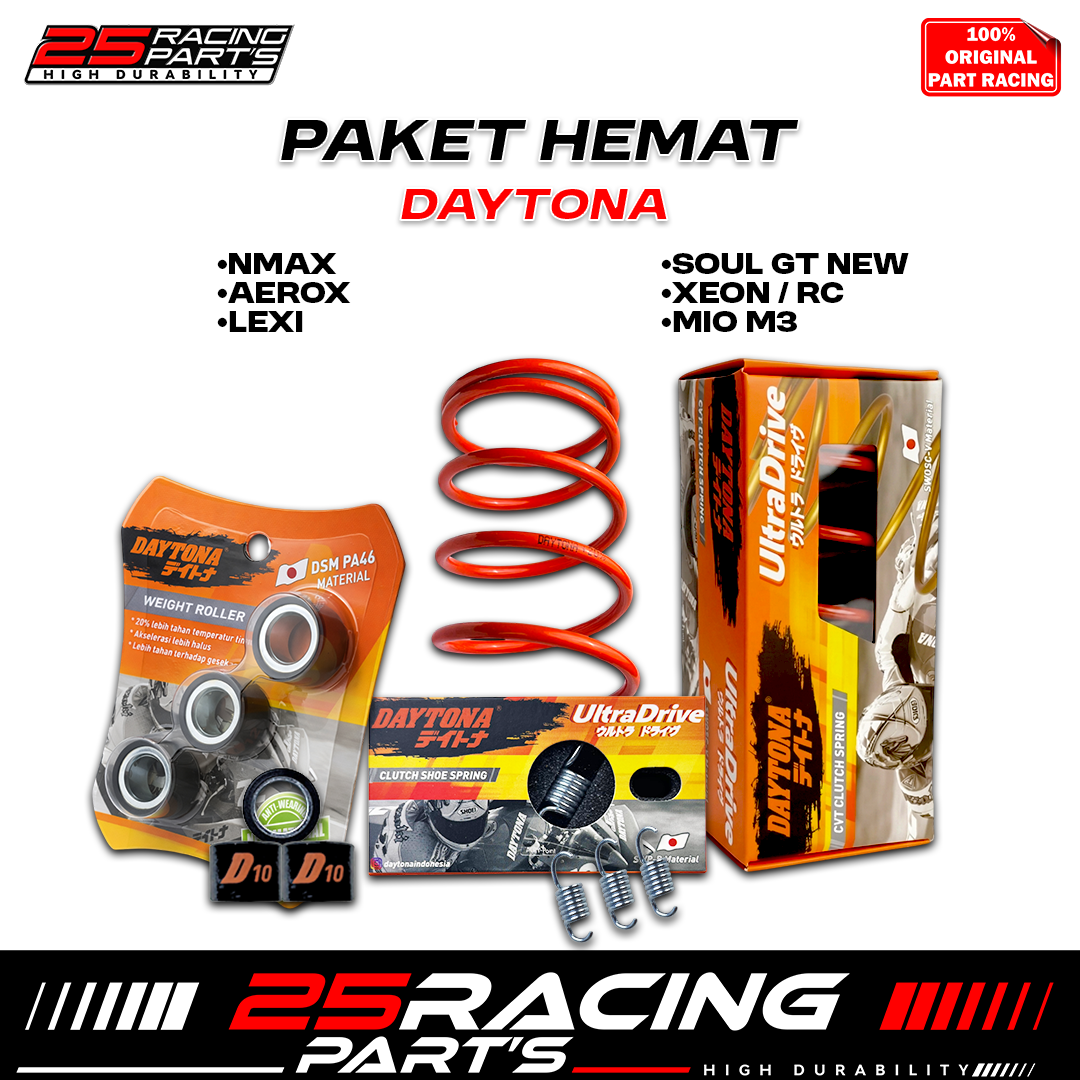 Daytona Package- Savings- Percvt Percentri Roller Daytona- Nmax- Aerox- Lexi- Pnp Harga 247,500 rupiah*Gratis Ongkir