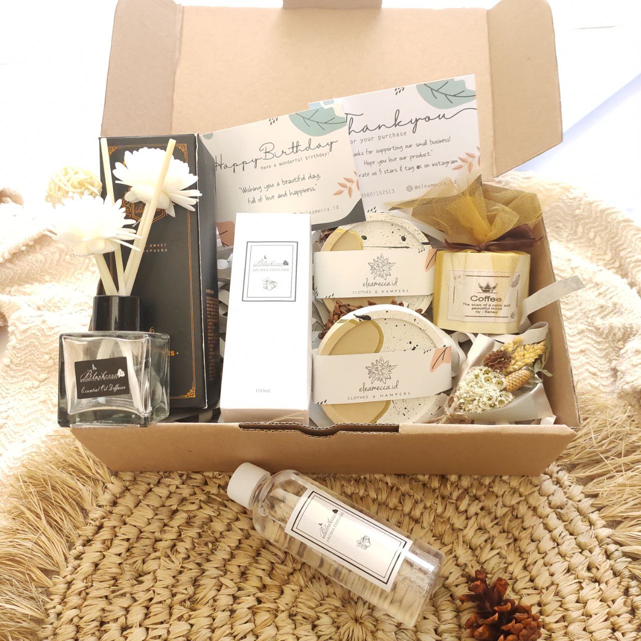 Hampers Reed Diffuser & Scented Candle Brown Edition Part 1 / Hadiah ulang tahun