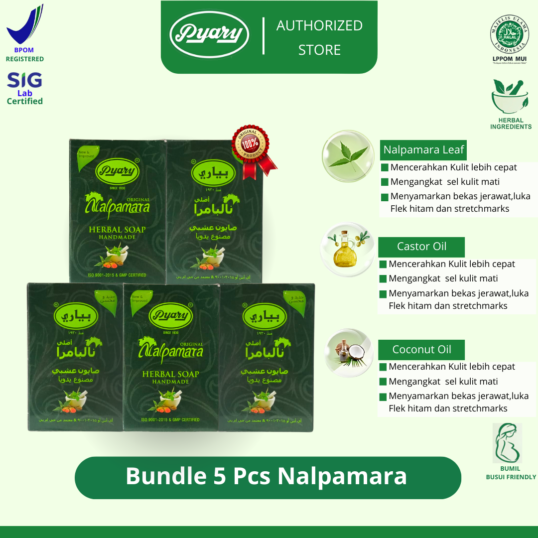[5 PCs save package] nalpamara soap pyary nalpamara BPOM official distributor pyaryid Harga 169,000 rupiah*Gratis Ongkir