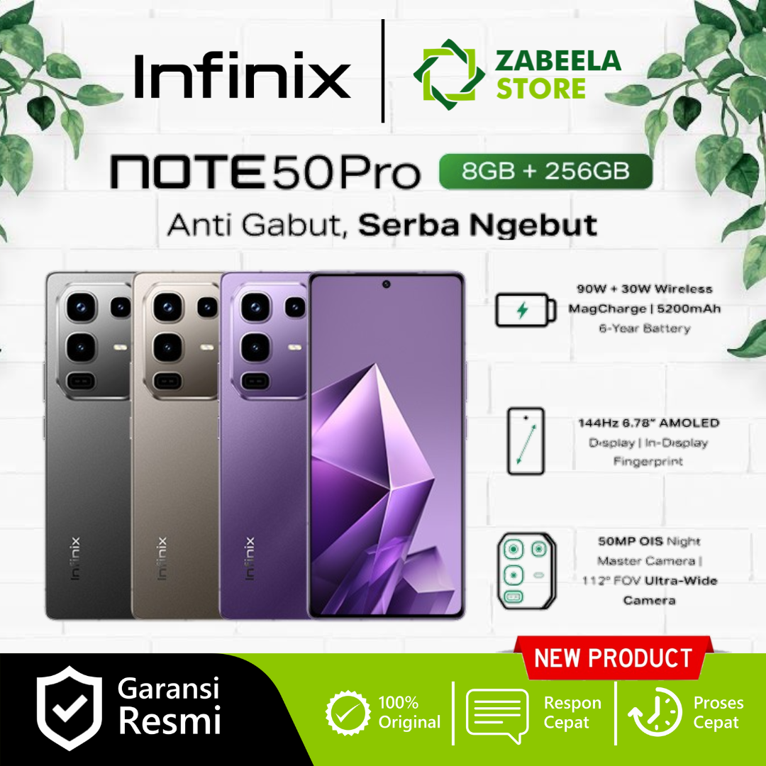Infinix Note 50 Pro 4G 8/256GB 90W FastCharge3.0 144Hz 6.78" AMOLED Display Garansi Resmi Harga  3,399,000 Ringgit*Penghantaran Percuma