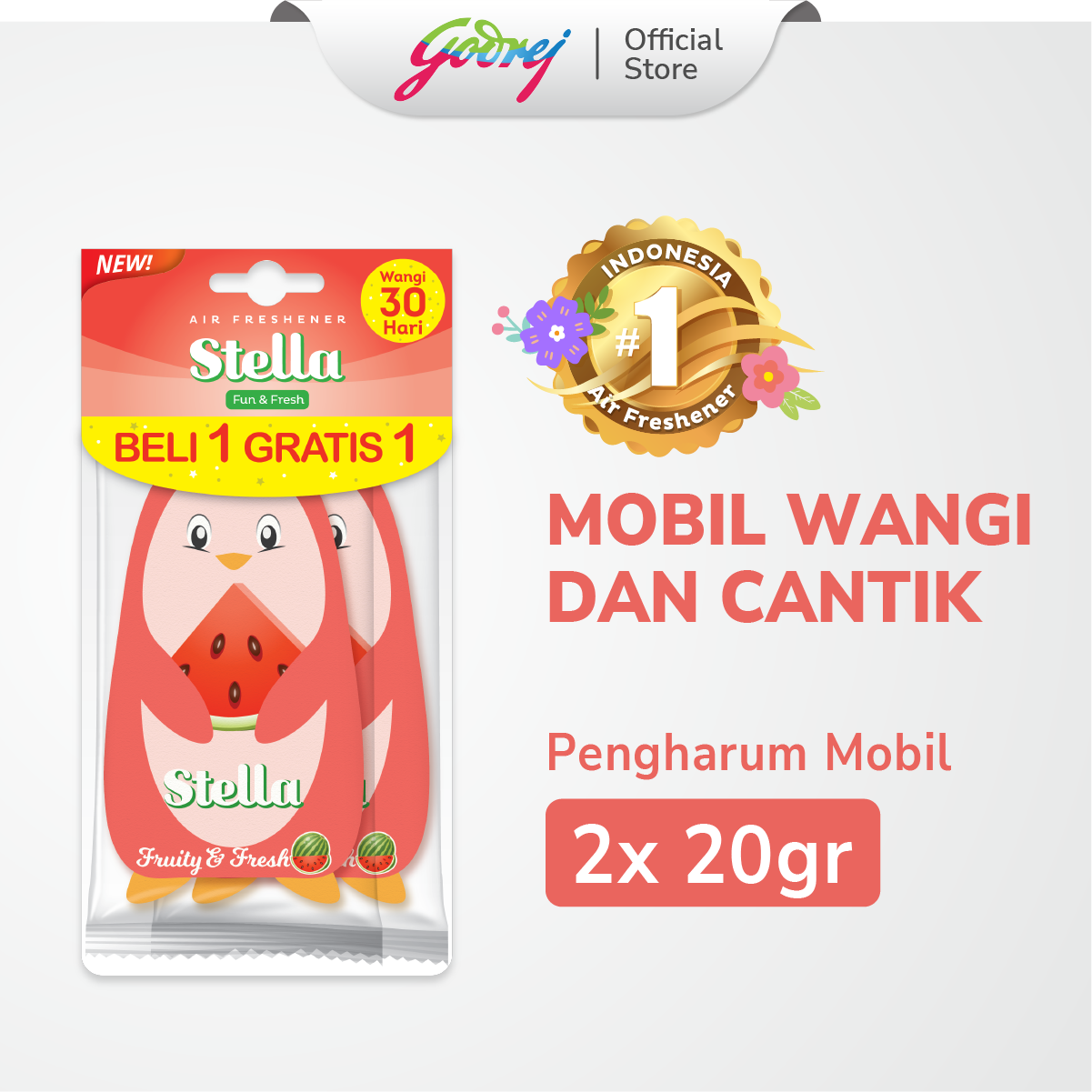 Stella Fun & Fresh Fruity & Fresh - Pengharum Mobil yang Unik dan Atraktif Harga 13,100 rupiah*Gratis Ongkir