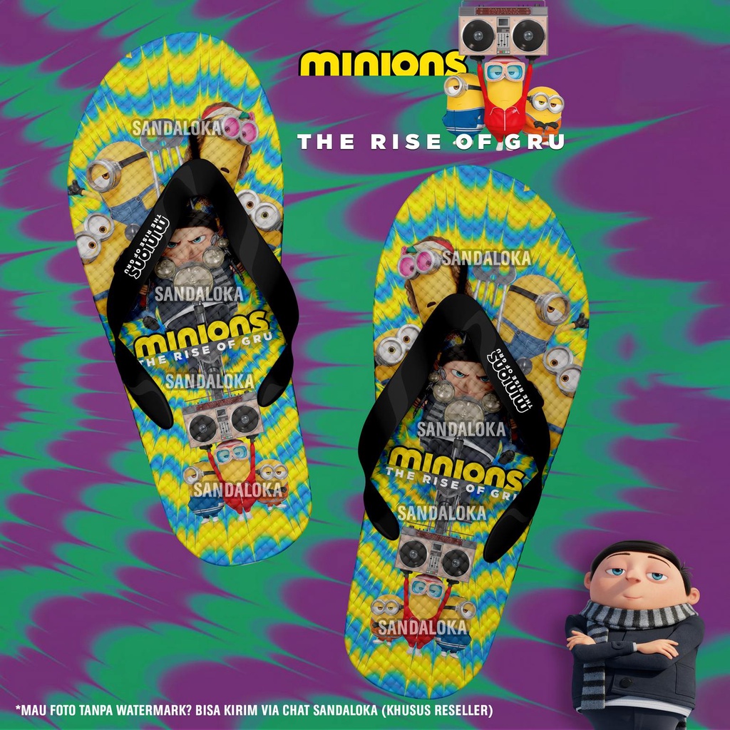 ARRIS SANDAL JEPIT ANAK MINIONS THE RISE OF GRU SANDAL CARTOON