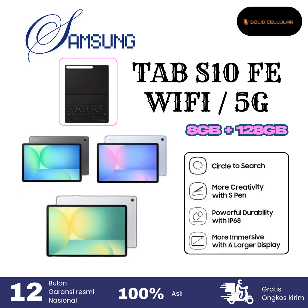 SAMSUNG TAB S10 FE WIFI/5G 8/128 GARANSI RESMI Giá 7,999,000 Đồng*Miễn phí vận chuyển