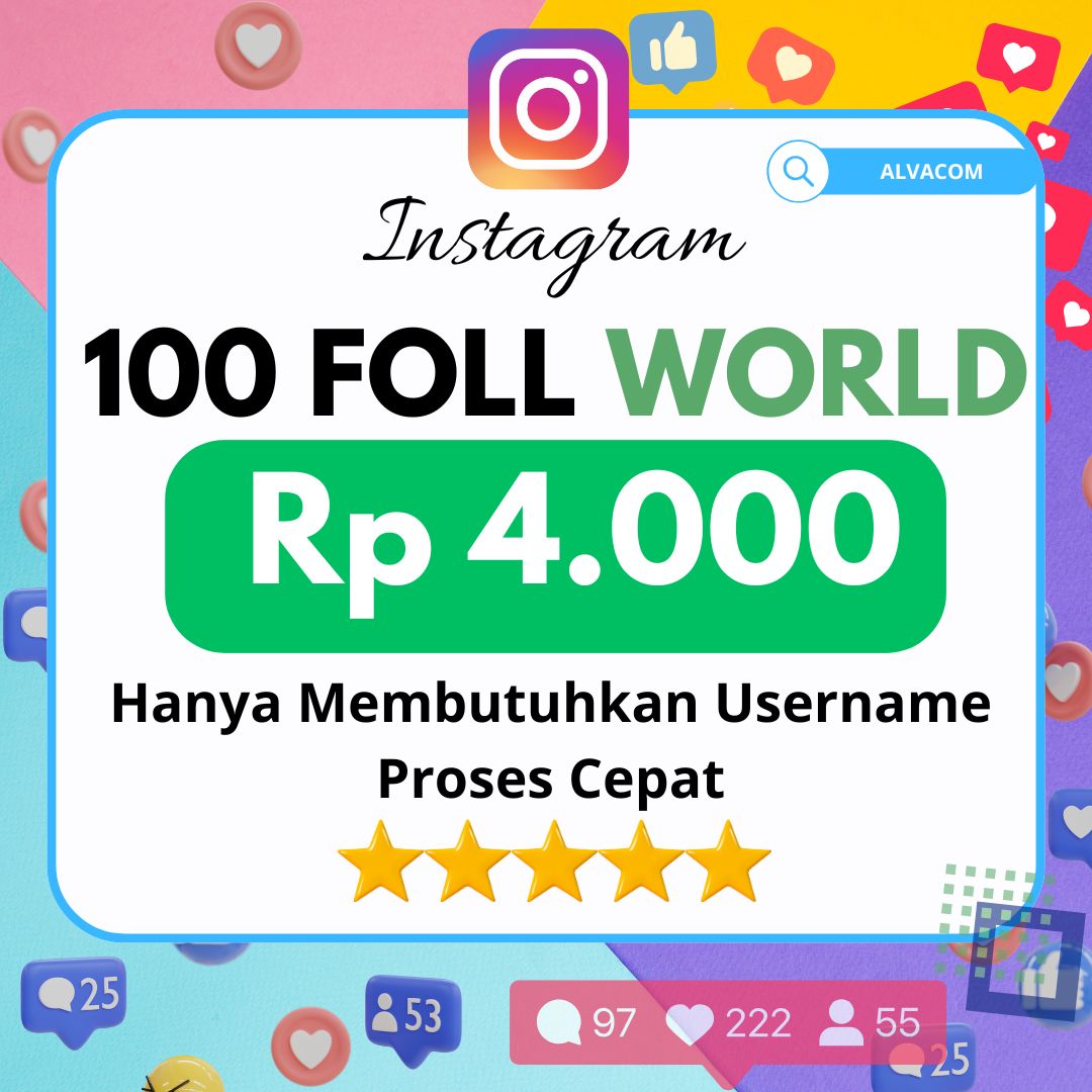 FOLLOWERS IG WORLDWIDE MURAH PROSES CEPAT Harga 5,000 rupiah*Gratis Ongkir
