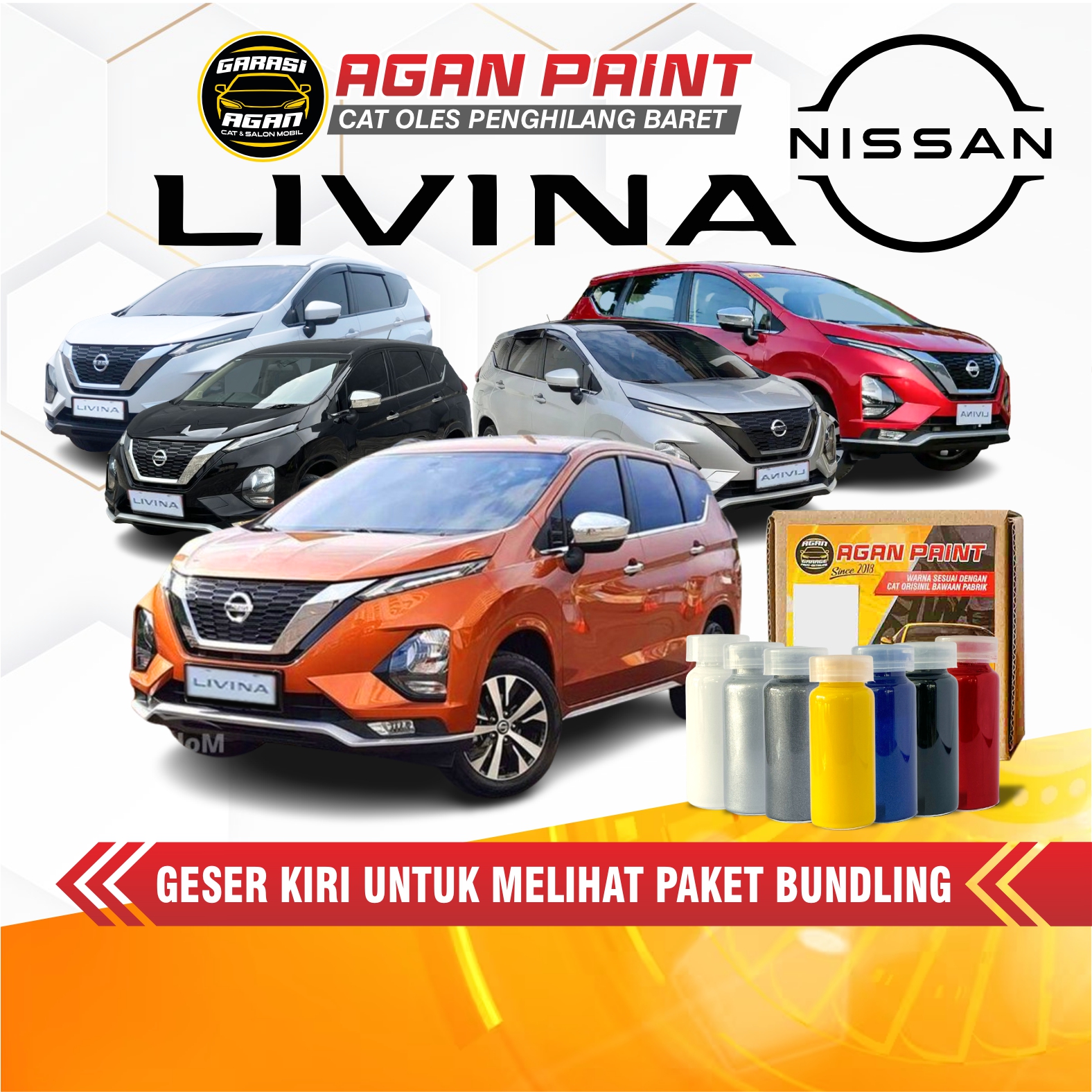 Cat Penghilang Baret Cat Oles Nissan Livina All Type Cat Penghilang Baret Cat Original Pabrik Harga 64,000 rupiah*Gratis Ongkir