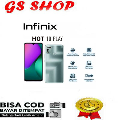 HP INFINIX HOT 10 PLAY RAM 4/64GB GOOD QUALITY Harga 1,200,000 rupiah*Gratis Ongkir
