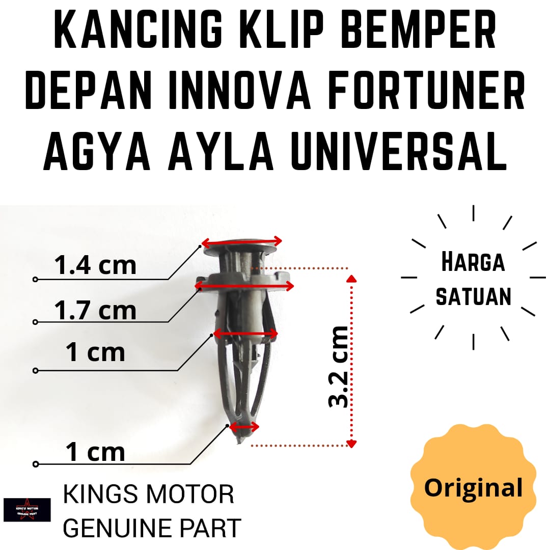 Klip Kancing Bemper Mobil Innova Fortuner Best Seller Termurah Harga 900 rupiah*Gratis Ongkir