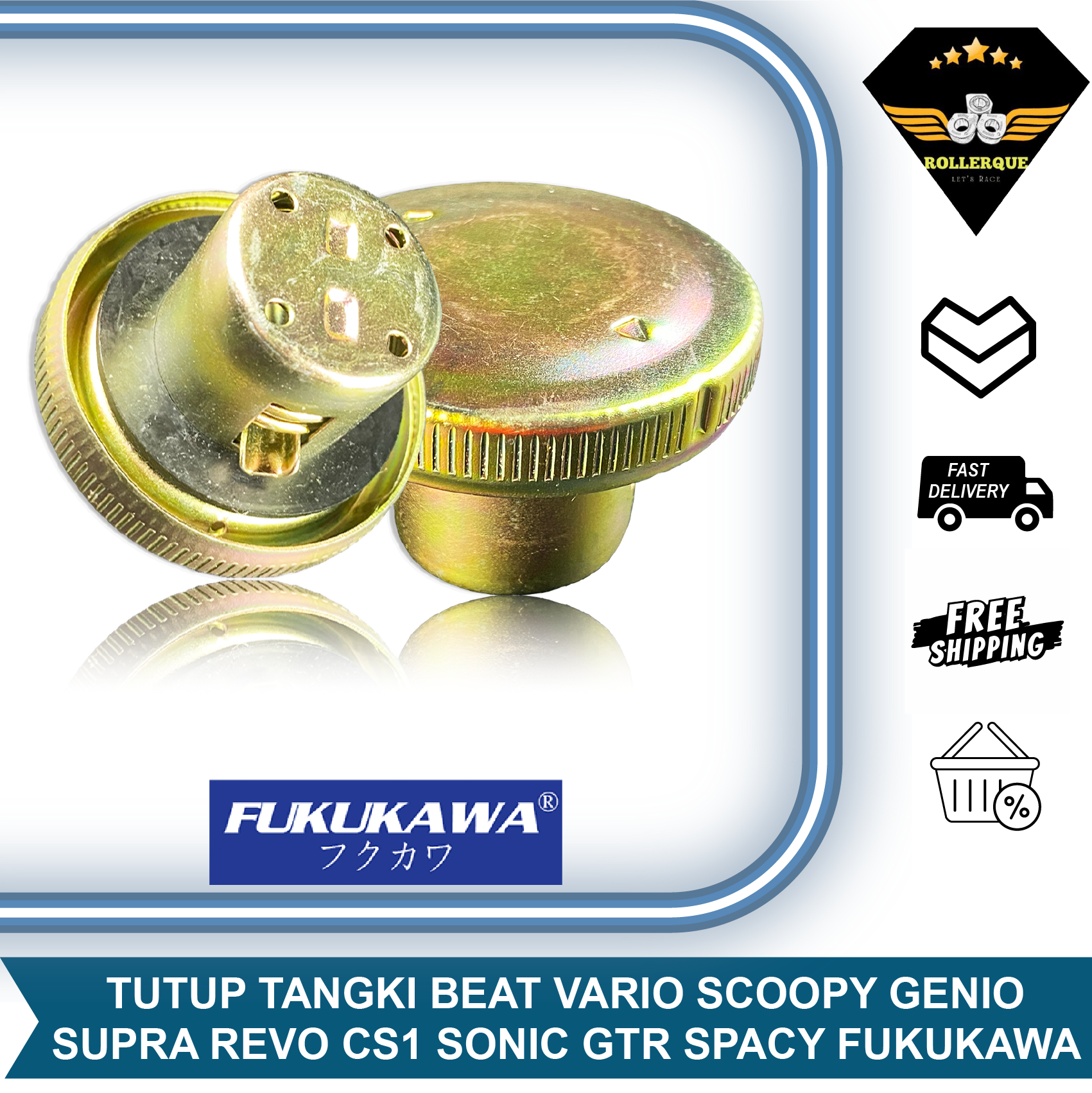 Fuel Tank Cap for Beat Genio Scoopy Vario Supra Revo Sonic Spacy Karbu Fi Esp Pop Street Gtr X 110 125 150 Fukukawa Harga 15,420 rupiah*Gratis Ongkir