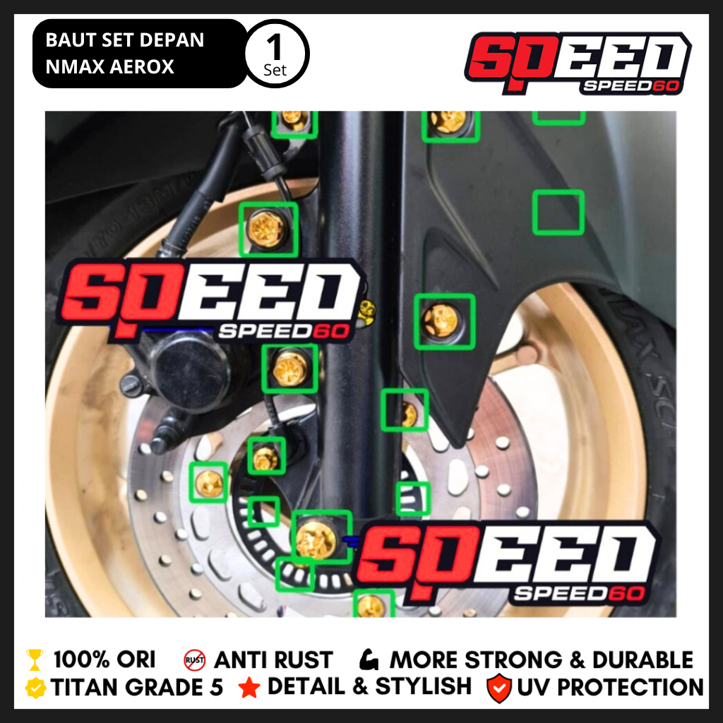 Probolt NT Titanium Baut Set Depan Nmax Aerox Grade 5 King Nut New Tech Harga 1,398,500 rupiah*Gratis Ongkir