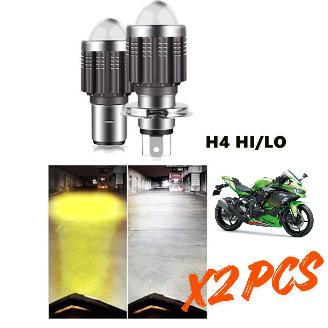 Package of 2Pcs Led Headlights for Motorcycle Car H-4 Laser D2 2 Colors Aluminum Ninja Vixion Scoopy Leg 3 Imported Harga 24,999 rupiah*Gratis Ongkir