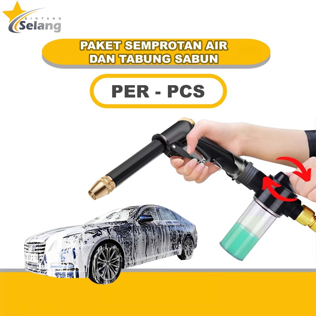 Bintang Water Spray and Soap Tube Set Watergun Nozzle Spray Soap Dispenser Motorcycle Washing Tool Car Washing Watering Plants Water Spray and Soap Tube Harga 28,000 rupiah*Gratis Ongkir