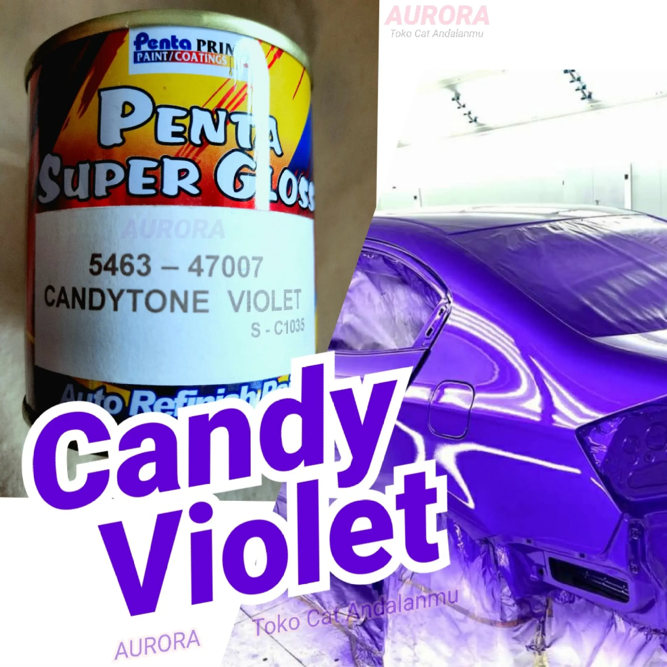 Cat Ungu Candy Tone Violet Penta Super Gloss Candytone Transparan Candi Cendi Cendy Cenditon Transfaran Cat Mobil Motor Glos Lazada Indonesia