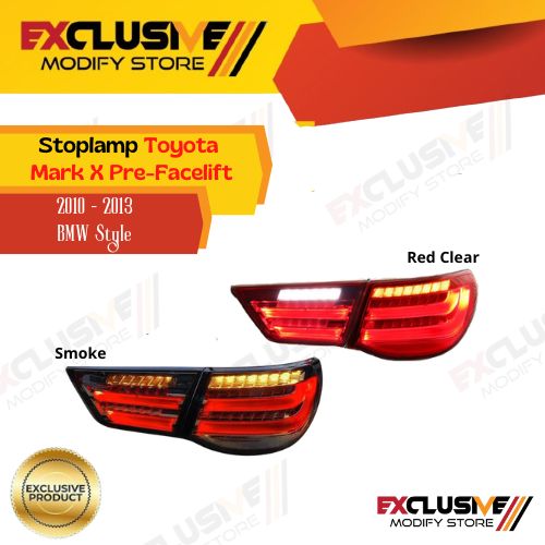 Rear Light/Stop Lamp/Tail Lights Toyota Mark X BMW style Smoke & Red clear 2010-2013 Harga 4,250,000 rupiah*Gratis Ongkir