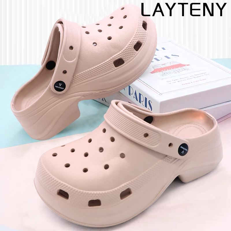 LAYTENY Sandal Kodok Wanita Kekinian Tinggi Sandal Baim Wedges Sandal Jelly Wanita Sandal Fuji Wanita Korea Harga 25,200 rupiah*Gratis Ongkir