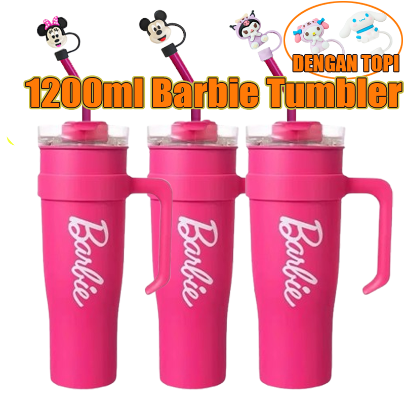 【】Barbie Tumbler 1200ml Barbie Tumbler Miniso Double-Layer Stainless Steel Drinking Bottle Cup Stenlis…