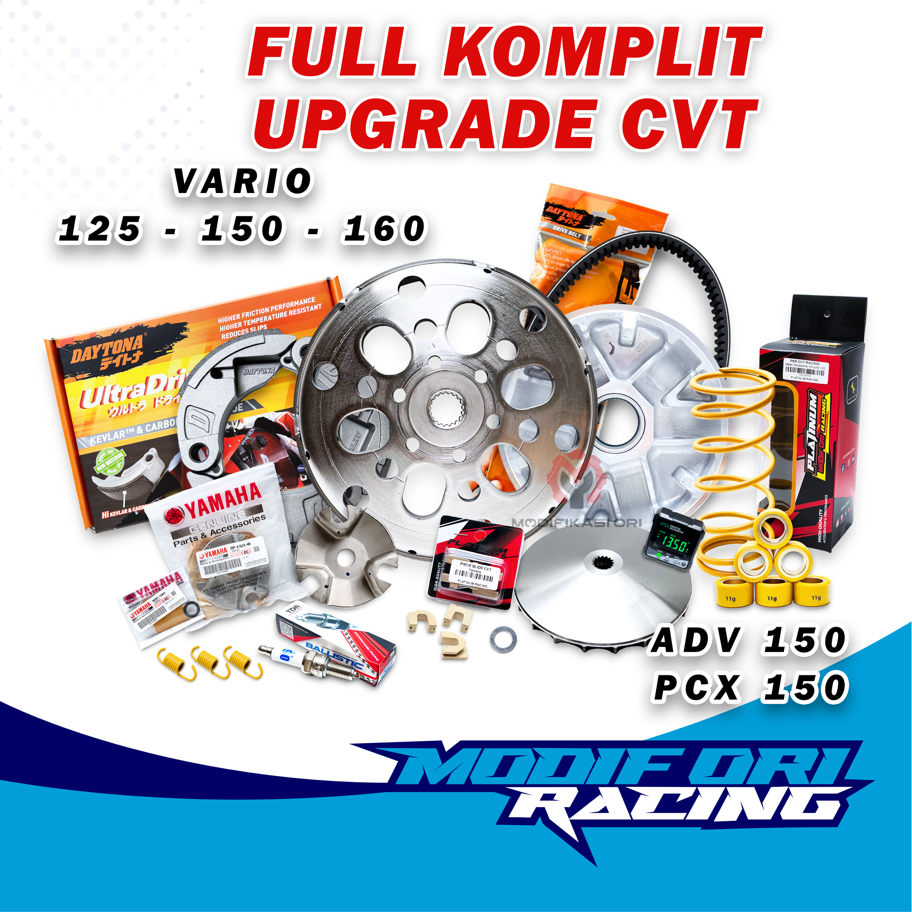 PAKET KOMPLIT Kirian CVT Honda VARIO 125-150/PCX 160 ADV 160 Modifikasi Ori Scoter Belt Transmisi Harga 1,225,000 rupiah*Gratis Ongkir