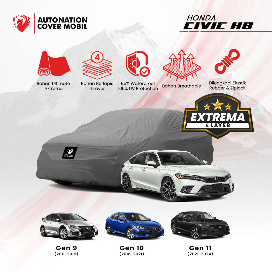 Autonation Garage - Cover Mobil Honda Civic Hatchback Extrema 4 Layer Harga 1,125,500 rupiah*Gratis Ongkir