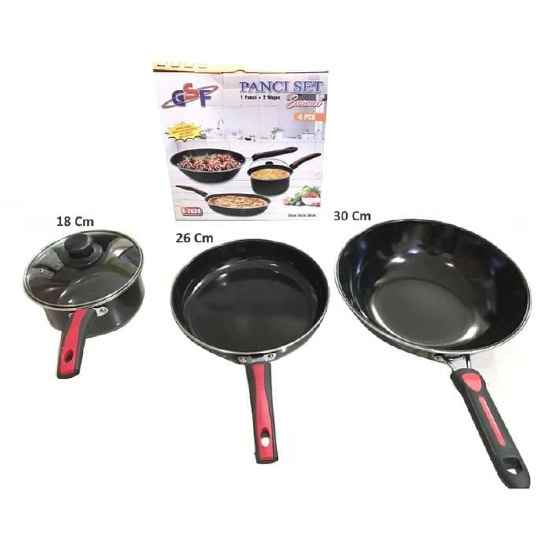 Panci Set Teflon Enamel Anti Lengket Gsf 4 Pcs G 2630 Sauce Pan Wok Pan Penggorengan Kuali Wajan Fry Pan Teplon Lazada Indonesia