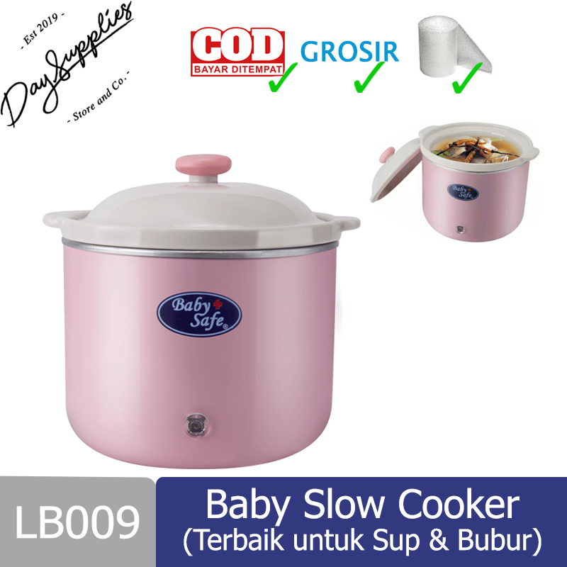 Baby Safe lb009 slow cooker light indicator 0.8 L best for soup & porridge Pink