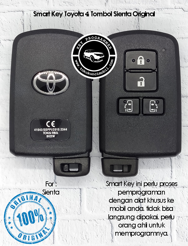 Kunci Remote Smart Key Sienta Original Harga 1,300,000 rupiah*Gratis Ongkir