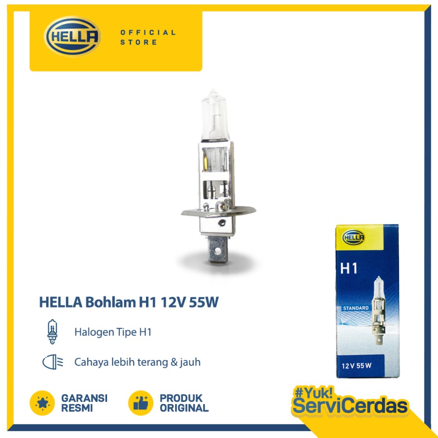 Hella Bohlam Mobil H1 12V 55W Harga 23,010 rupiah*Gratis Ongkir