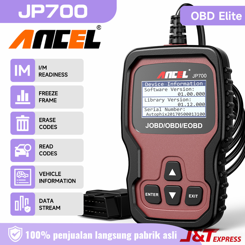 Ancel JP700 OBD2 Scanner For Toyota/Honda/Nissan/Mitsubishi/Suzuki JOBD Scanner Check Engine Turn Off Engine Light Code Reader EOBD Scanner Auto Car Diagnostic Scan Tool For All Cars Harga 591,000 rupiah*Gratis Ongkir