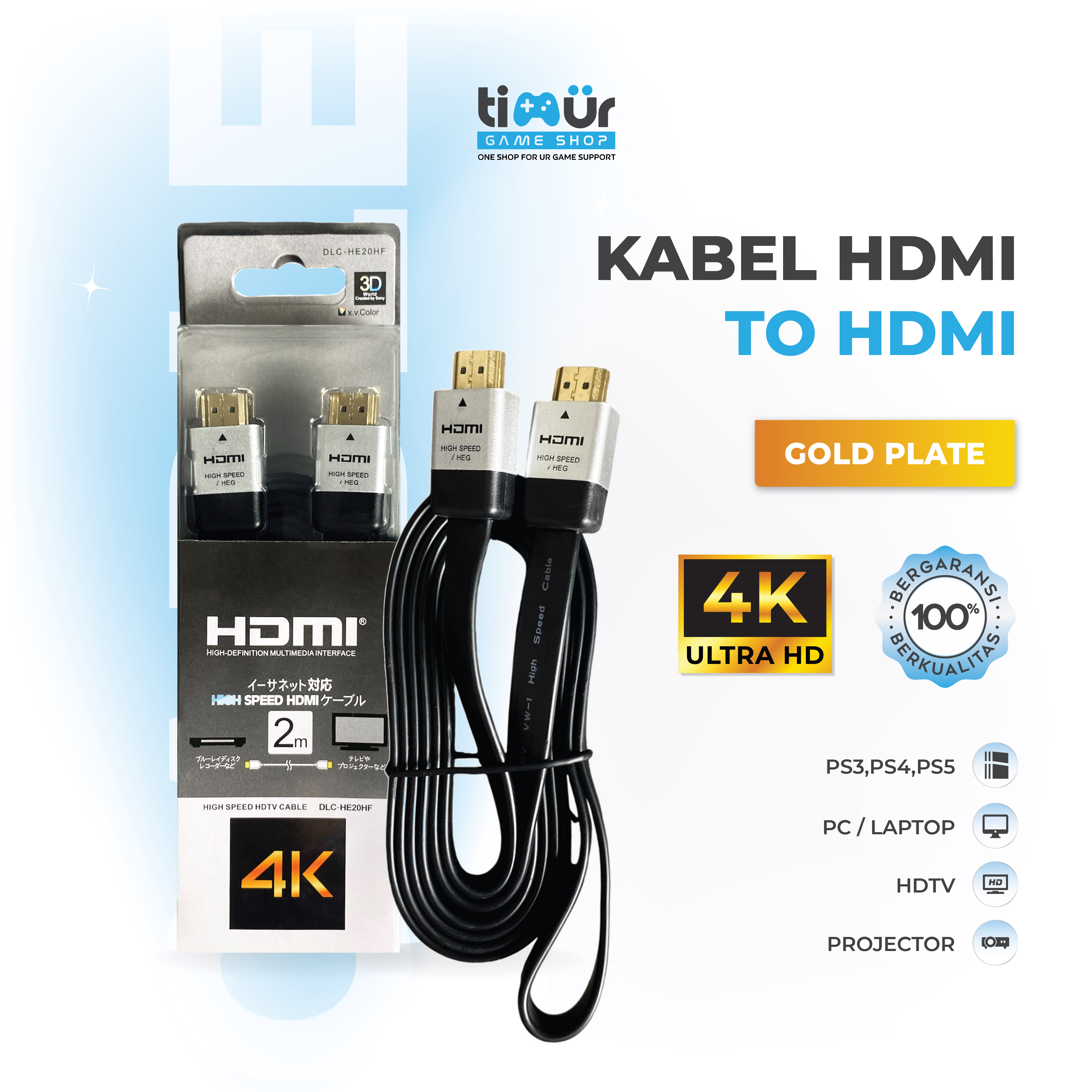 Kabel Hdmi Gold Plate Untuk Ps3 Ps4 Ps5 Tv Tabung Lazada