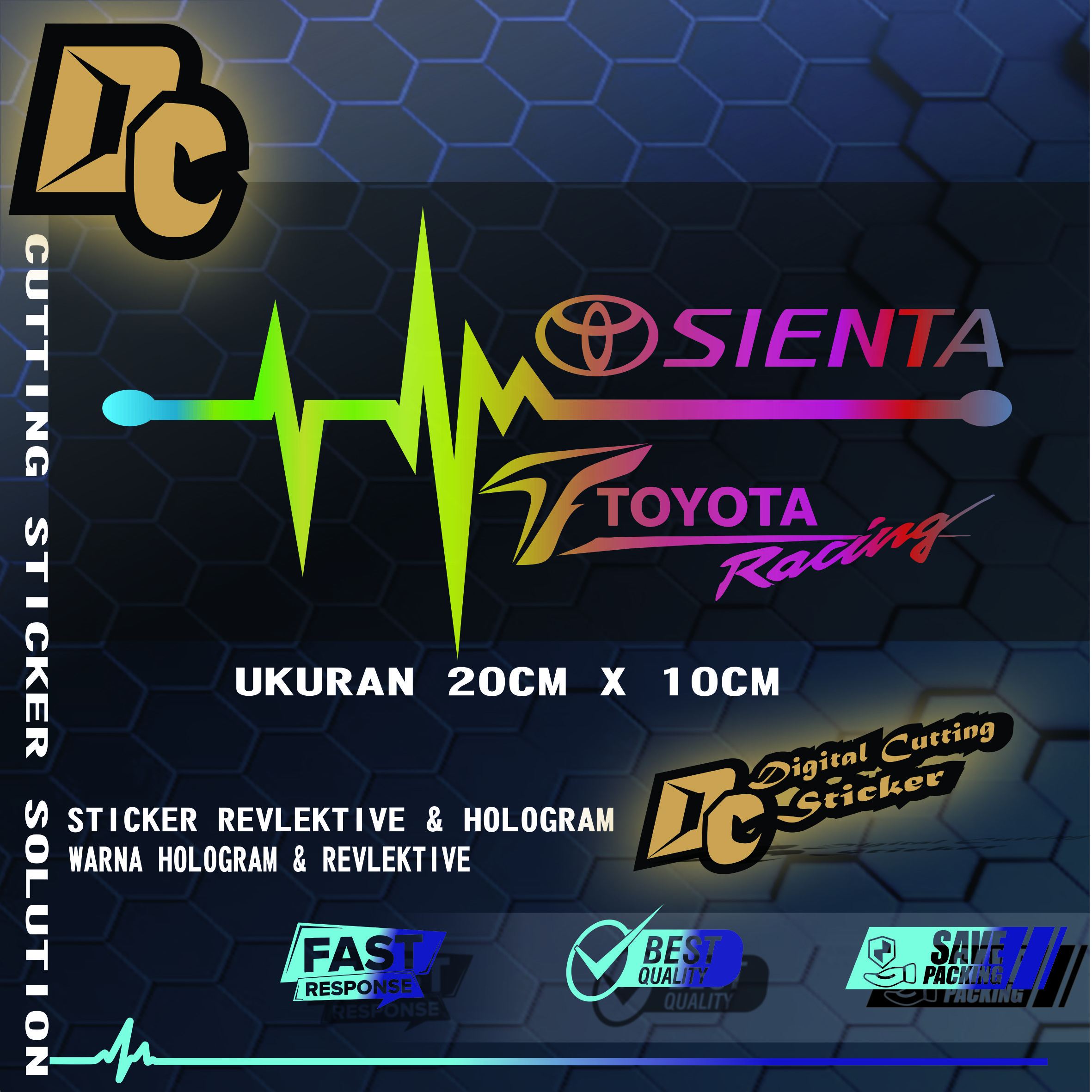 Sticker Logo Toyota Sienta Stiker Mobil Variasi Ekg Hologram Dan Reflektive Giá 25,000 Đồng*Miễn phí vận chuyển