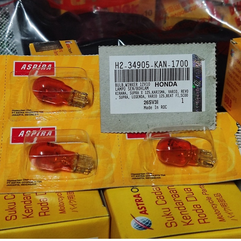 Bohlam Lampu Sein Senja Orange ASPIRA W16W T10 T15 Motor Supra Vario Beat Mio Harga 14,500 rupiah*Gratis Ongkir