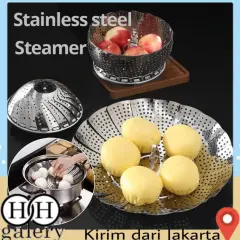 Alas Tatakan Kukusan Bentuk Bunga Fleksibel Steamer Stainless Multifunctional Retractable Tatakan Kukusan Serbaguna Bisa Dilipat Pengukus Makanan Model Bunga HHG