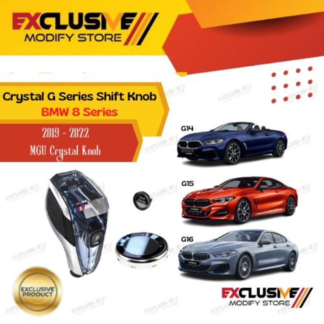 Vstar crystal gear shift knob (RHD) for BMW 8 Series 2019 - 2022 Harga 3,850,000 rupiah*Gratis Ongkir