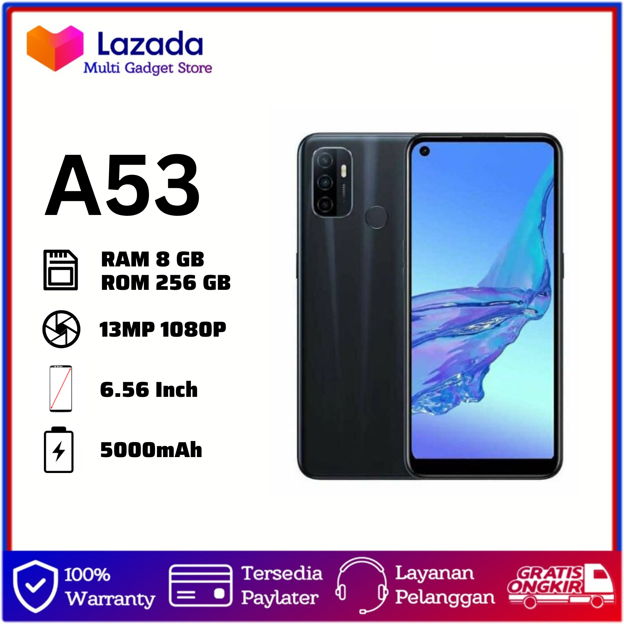 OPPO A53 8/256 GB GARANSI 1 TAHUN Harga  899,000 Ringgit*Penghantaran Percuma