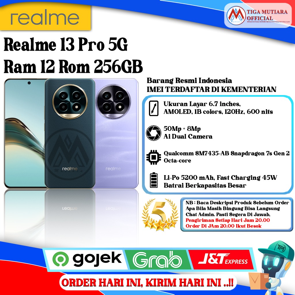 Realme 13 Pro 5G Ram 12G Rom 256GB Giá 4,399,000 Đồng*Miễn phí vận chuyển